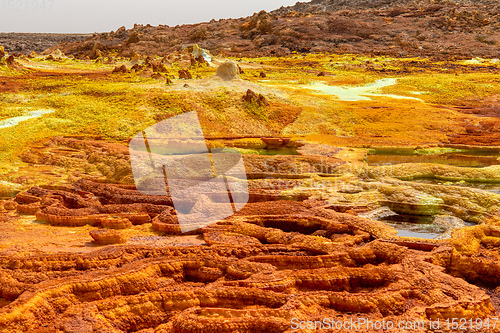 Image of moonscape of Dallol Lake, Danakil depression Ethiopia