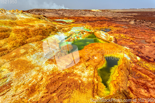 Image of moonscape of Dallol Lake, Danakil depression Ethiopia