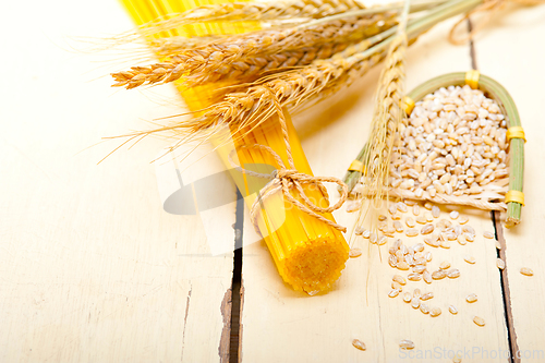 Image of organic Raw italian pasta and durum wheat