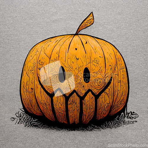 Image of Halloween pumpkin angry cartoon character concept of monsters an