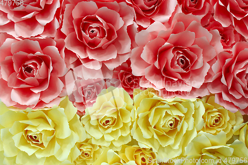 Image of roses made from colored paper