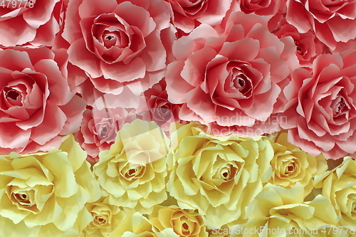 Image of roses made from colored paper