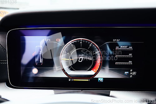 Image of The luxury car dashboard. The Modern technology