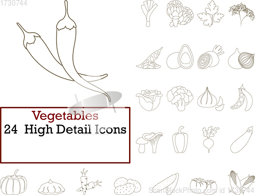 Image of Vegetables Icon Set