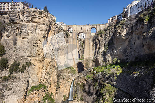 Image of Panoramic view of Puente Nuevo over the Tagus gorge, Ronda, Spain