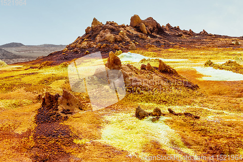 Image of moonscape of Dallol Lake, Danakil depression Ethiopia