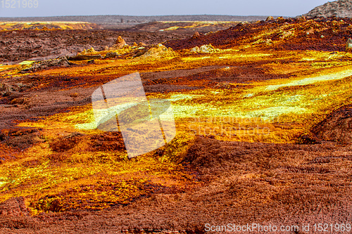 Image of moonscape of Dallol Lake, Danakil depression Ethiopia