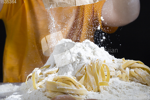 Image of ready pasta with flour