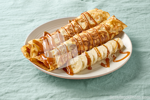 Image of freshly baked crepes rolls