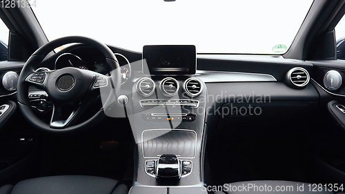 Image of The luxury modern car Interior. Shallow dof.