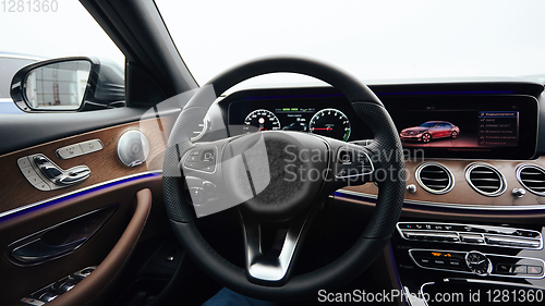 Image of The luxury modern car Interior. Shallow dof.