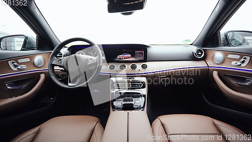 Image of The luxury modern car Interior. Shallow dof.
