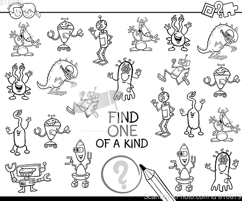 Image of one of a kind game coloring page