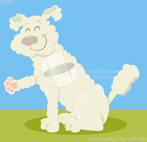 Image of white poodle dog cartoon