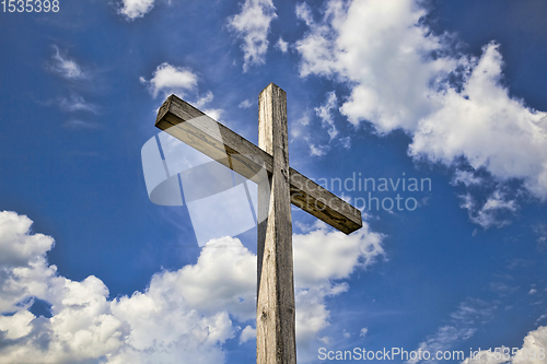 Image of old wooden Christian cross