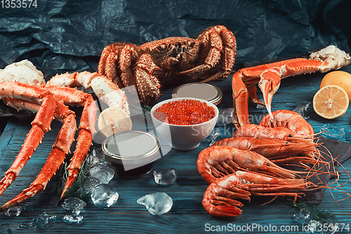 Image of Set of fresh seafood