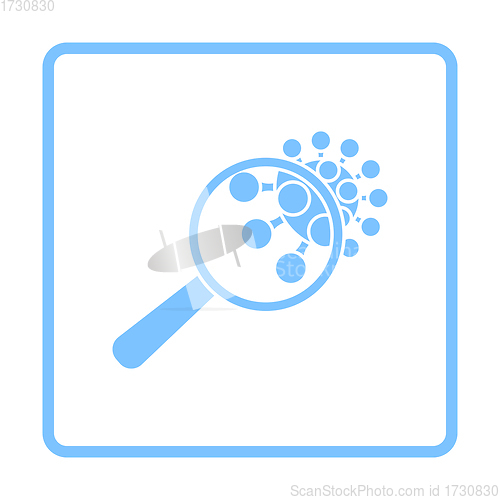 Image of Magnifier Over Coronavirus Molecule Icon