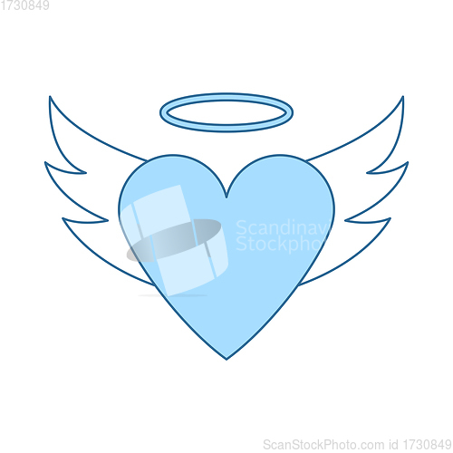 Image of Valentine Heart With Wings And Halo Icon