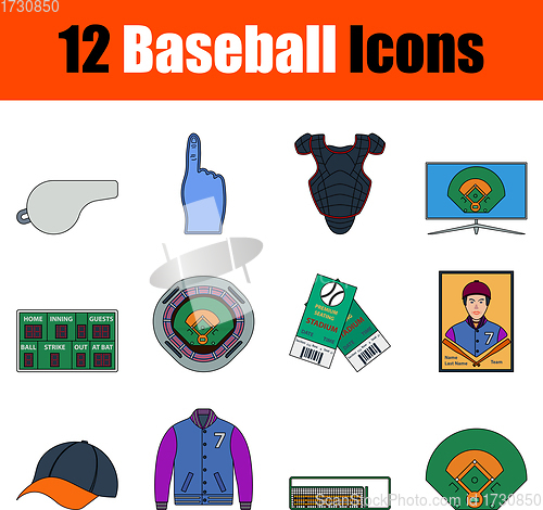 Image of Baseball Icon Set