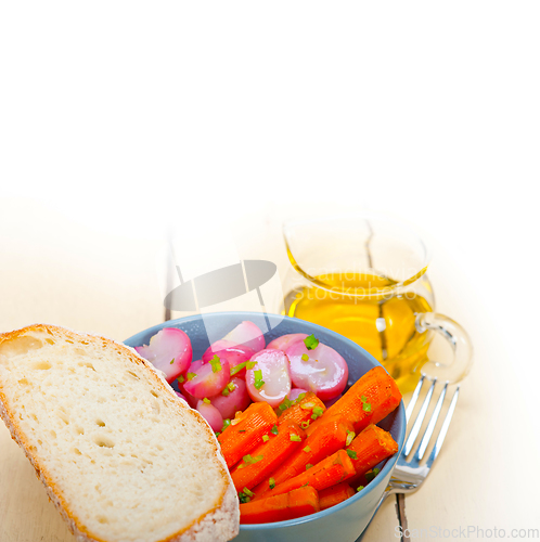 Image of steamed  root vegetable on a bowl