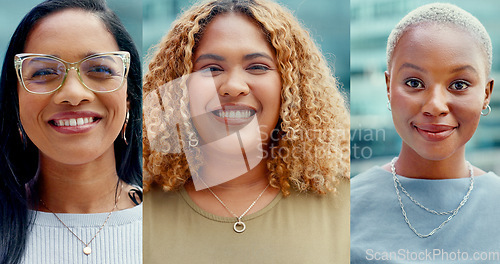 Image of Smiling, portrait and business woman in the office with leadership, confidence and pride. Corporate staff, career and face of a professional female leader or employee standing in company workplace.