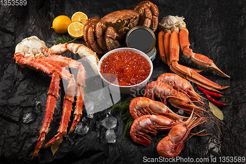 Image of Set of fresh seafood