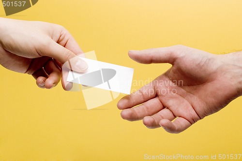 Image of Handing a business card