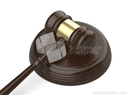 Image of Close up view of wood gavel