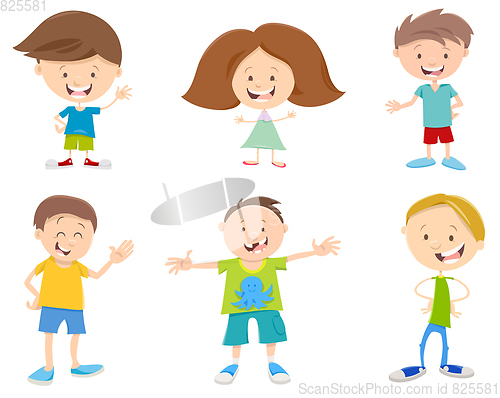 Image of happy cartoon children set