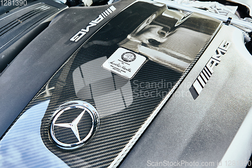 Image of Kyiv, Ukraine - September 2, 2017: Mercedes-Benz GTs Engine