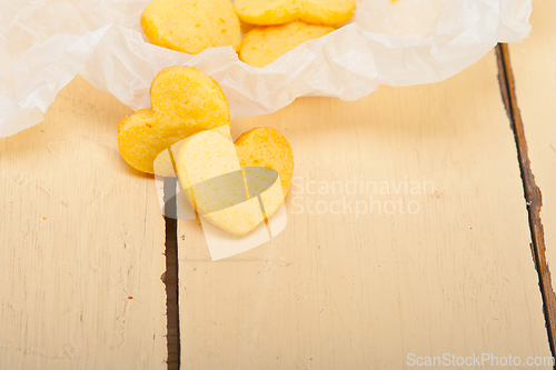 Image of heart shaped shortbread valentine cookies