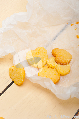 Image of heart shaped shortbread valentine cookies