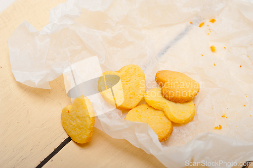 Image of heart shaped shortbread valentine cookies