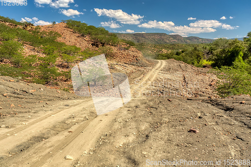 Image of road in Namib desert, Namibia Africa landscape