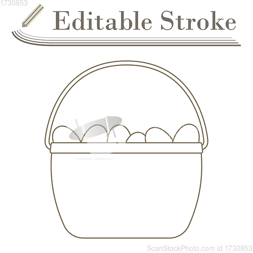 Image of Easter Basket With Eggs Icon