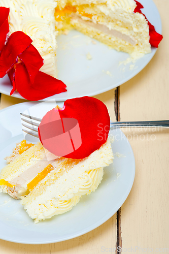 Image of whipped cream mango cake