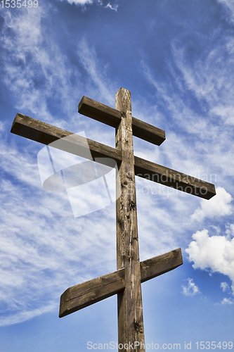 Image of old wooden Christian cross