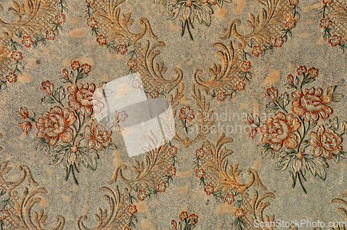Image of antique floral pattern wallpaper background