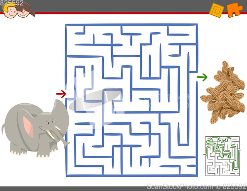 Image of maze leisure game with elephant