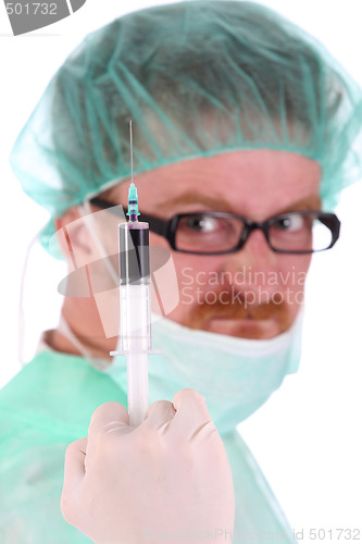 Image of surgeon with injection 