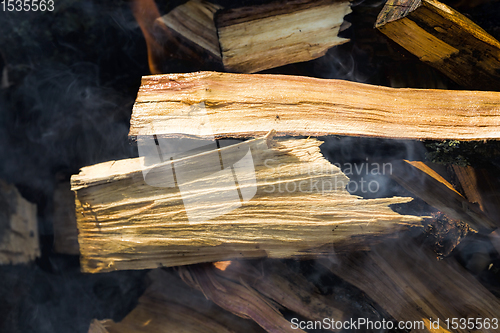 Image of burning felled trees