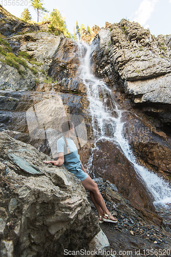 Image of Waterfall in Altai Mountains