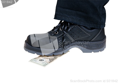 Image of money on shoes