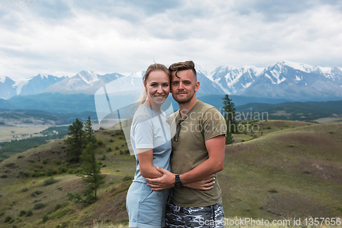 Image of Romantic couple in the mountain