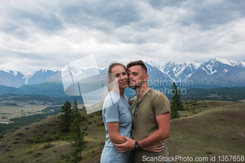 Image of Romantic couple in the mountain