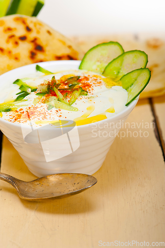 Image of Arab middle east goat yogurt and cucumber salad