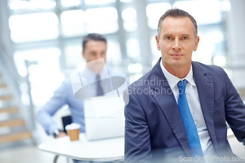 Image of Portrait, corporate and senior man with focus, consultant and leader for marketing company, worker and project manager. Business, mature male and entrepreneur with sales growth, skills and leadership