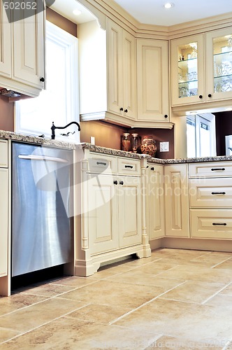 Image of Modern kitchen with tile floor