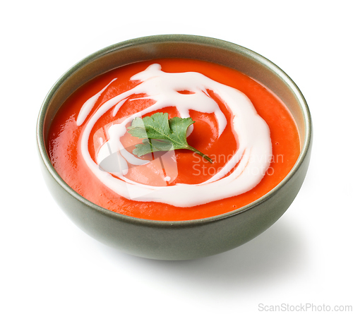 Image of bowl of tomato cream soup