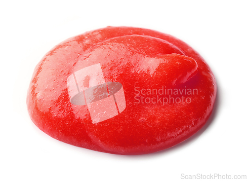 Image of tomato puree on white background